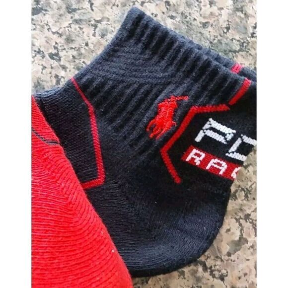 Polo Ralph Lauren Mens Classic Sport Racing Print Socks White Red Asst Sz 10-13 - Picture 8 of 10